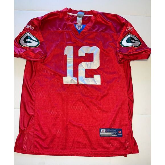 Reebok Aaron Rodgers Jersey Men's 54 Red Practice Green Bay Packers On Field NFL - Picture 1 of 6